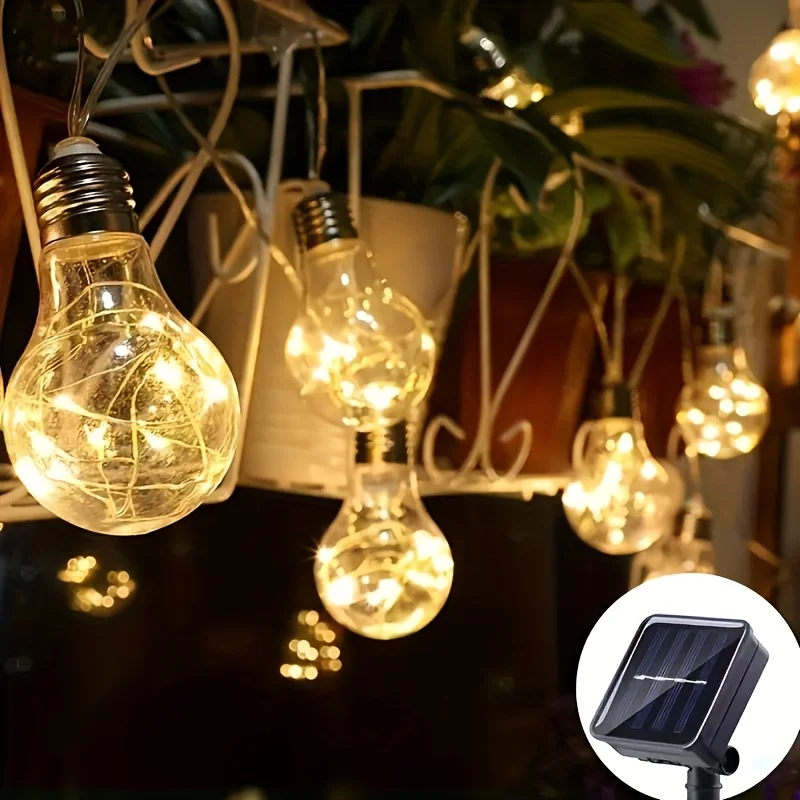 Solar LED String Lights 10 Hanging Bulb Vintage Commercial Outdoor Lights for Indoor Outdoor Decorations Home, Bedroom, Patio
Solar LED String Lights 10 Hanging Bulb Vintage Commercial Outdoor Lights for Indoor Outdoor Decorations Home, Bedroom, Patio