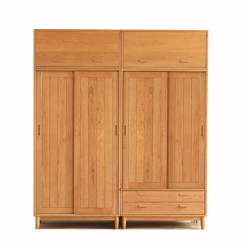 Japanese solid wood wardrobe, cherry wood bedroom sliding door storage wardrobe, Nordic style oak log sliding door clothes
Japanese solid wood wardrobe, cherry wood bedroom sliding door storage wardrobe, Nordic style oak log sliding door clothes