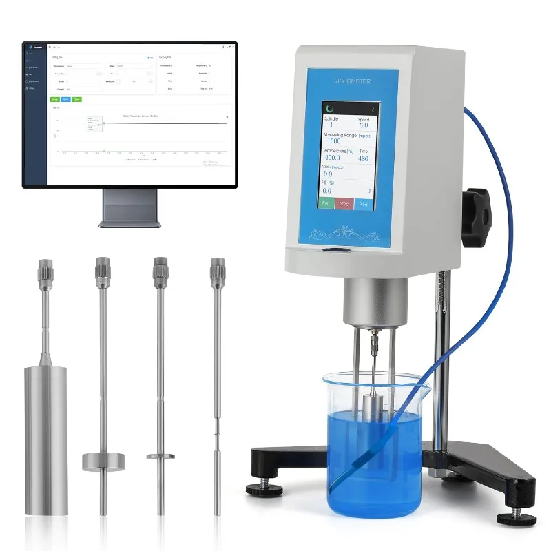 Viscometer 10-2,000,000mPa.S Touch Screen Viscosity Meter with 4 Rotors and Temperature Probe ±1% Accur
Viscometer 10-2,000,000mPa.S Touch Screen Viscosity Meter with 4 Rotors and Temperature Probe ±1% Accur