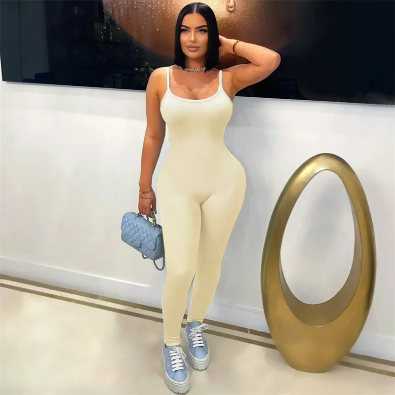 Solid Spaghetti Strap Bodycon Jumpsuit Woman Sportwear Fitness Camisole Skinny Elastic One Piece Romper Yoga Gym Casual Overalls
Solid Spaghetti Strap Bodycon Jumpsuit Woman Sportwear Fitness Camisole Skinny Elastic One Piece Romper Yoga Gym Casual Overalls