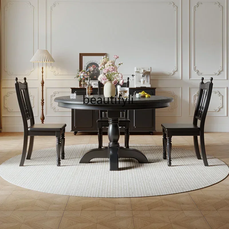 YH55 Y American retro round dining table full solid wood home round table dining room round table
YH55 Y American retro round dining table full solid wood home round table dining room round table