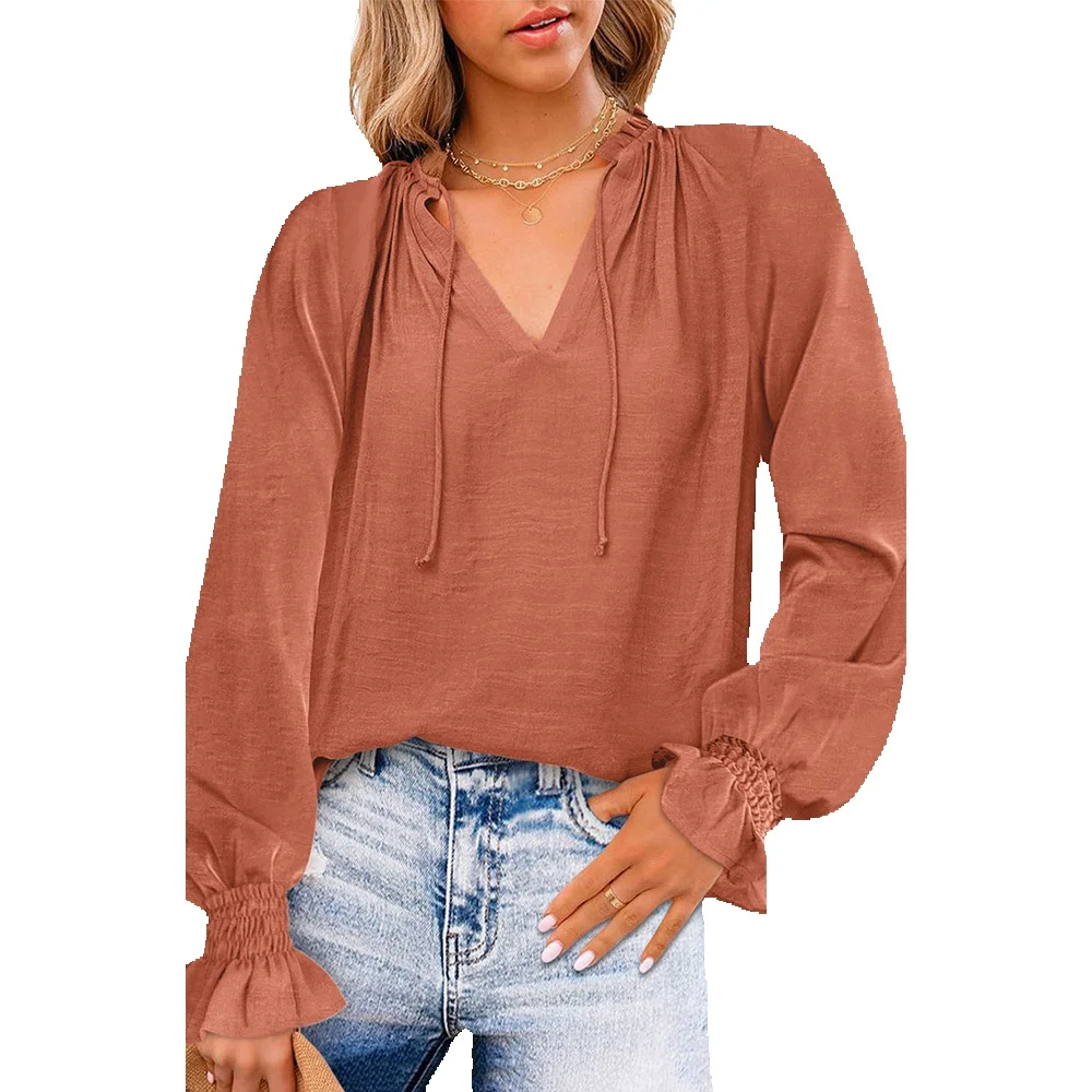 Spring And Autumn New Solid V-Neck Chiffon Shirt Women's Loose Design Top 25114891
Spring And Autumn New Solid V-Neck Chiffon Shirt Women's Loose Design Top 25114891