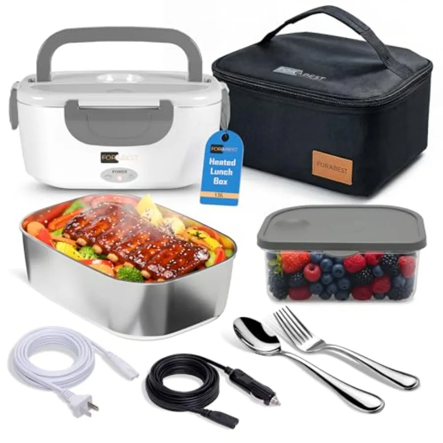 Heated Lunch Box with 80W Electric Heating Function for Portable Food Warmer - 1.5L Stainless Steel Insulated Container with Le
Heated Lunch Box with 80W Electric Heating Function for Portable Food Warmer - 1.5L Stainless Steel Insulated Container with Le