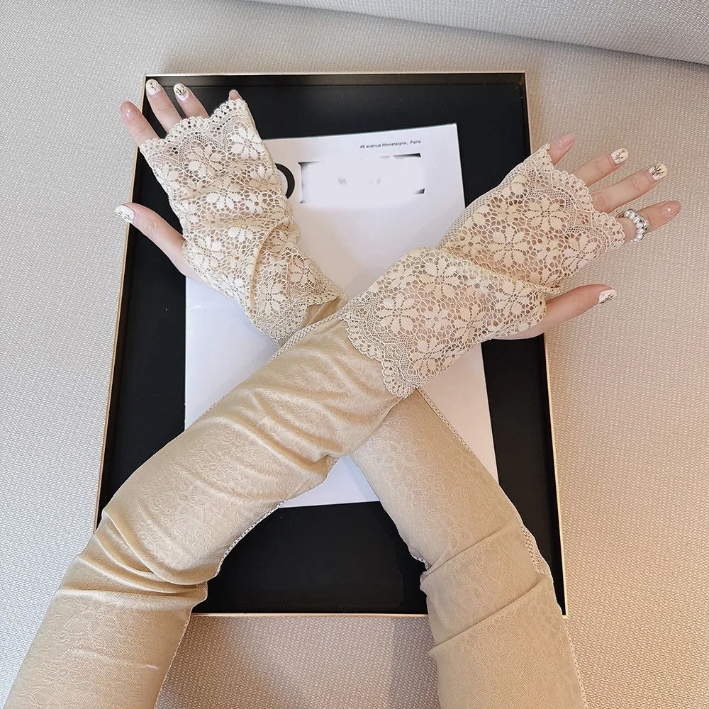 Anti-UV Lace Ice Silk Sleeves UV Insulation Long-sleeved Glove Sunscreen Sleeve Arm Covers Sun Protection Cycling Gloves Women
Anti-UV Lace Ice Silk Sleeves UV Insulation Long-sleeved Glove Sunscreen Sleeve Arm Covers Sun Protection Cycling Gloves Women