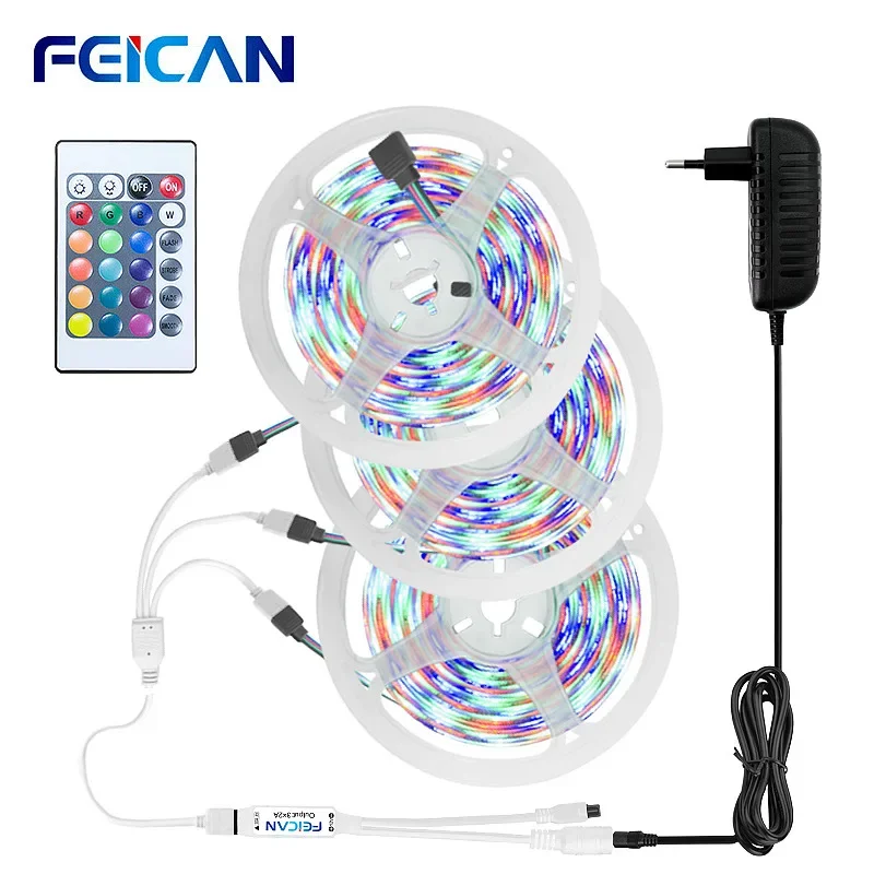 RGB LED Strip 15M Full Kit Backlight RGB Controller Remote for TV Room Home Decor RGB Strip Lights Neon Ribbon Ambient Lighting
RGB LED Strip 15M Full Kit Backlight RGB Controller Remote for TV Room Home Decor RGB Strip Lights Neon Ribbon Ambient Lighting