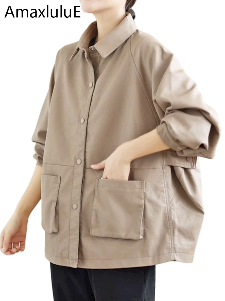 Куртки Amax LuluE 2026: Весенняя коллекция, корейский стиль, женские, из искусственной кожи, свободного кроя, винтажные, повседневные, классические, из полиуретана
Куртки Amax LuluE 2026: Весенняя коллекция, корейский стиль, женские, из искусственной кожи, свободного кроя, винтажные, повседневные, классические, из полиуретана