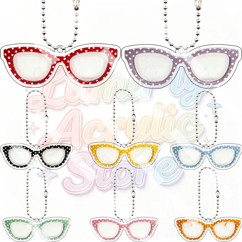 Creative Retro Polka Dot Cat Eye Glasses Acrylic Keychain Diy Pendant Fashion Women Men Cute Accessory Party Charms Decoration
Creative Retro Polka Dot Cat Eye Glasses Acrylic Keychain Diy Pendant Fashion Women Men Cute Accessory Party Charms Decoration