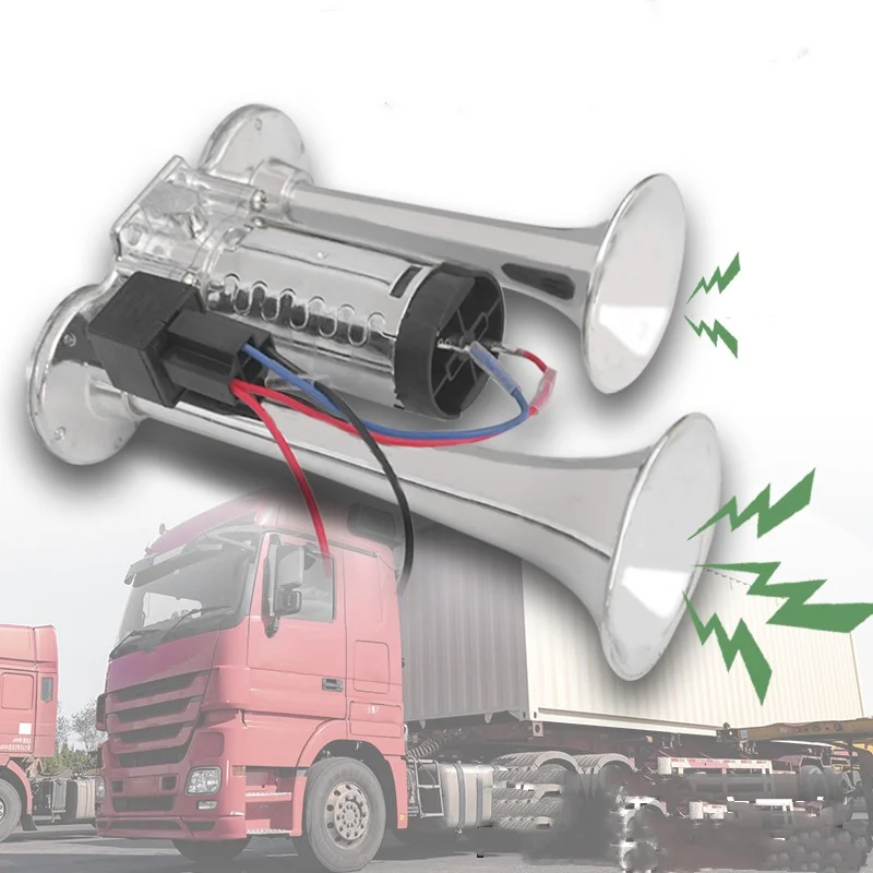 12V/24V Car Electric Horn Dual Trumpets 120DB Loudspeaker with Air Compressor Waterproof for Motorcycle Boat Truck
12V/24V Car Electric Horn Dual Trumpets 120DB Loudspeaker with Air Compressor Waterproof for Motorcycle Boat Truck