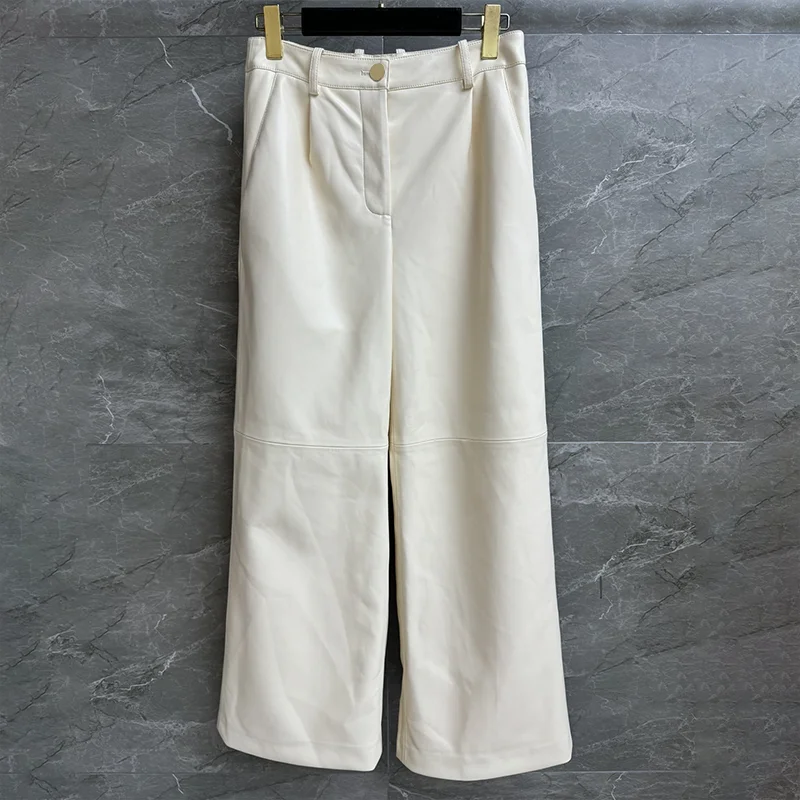 High-quality sheepskin leather material women's urban elite style wide-leg suit pants Suitable for all seasons 251107118
High-quality sheepskin leather material women's urban elite style wide-leg suit pants Suitable for all seasons 251107118