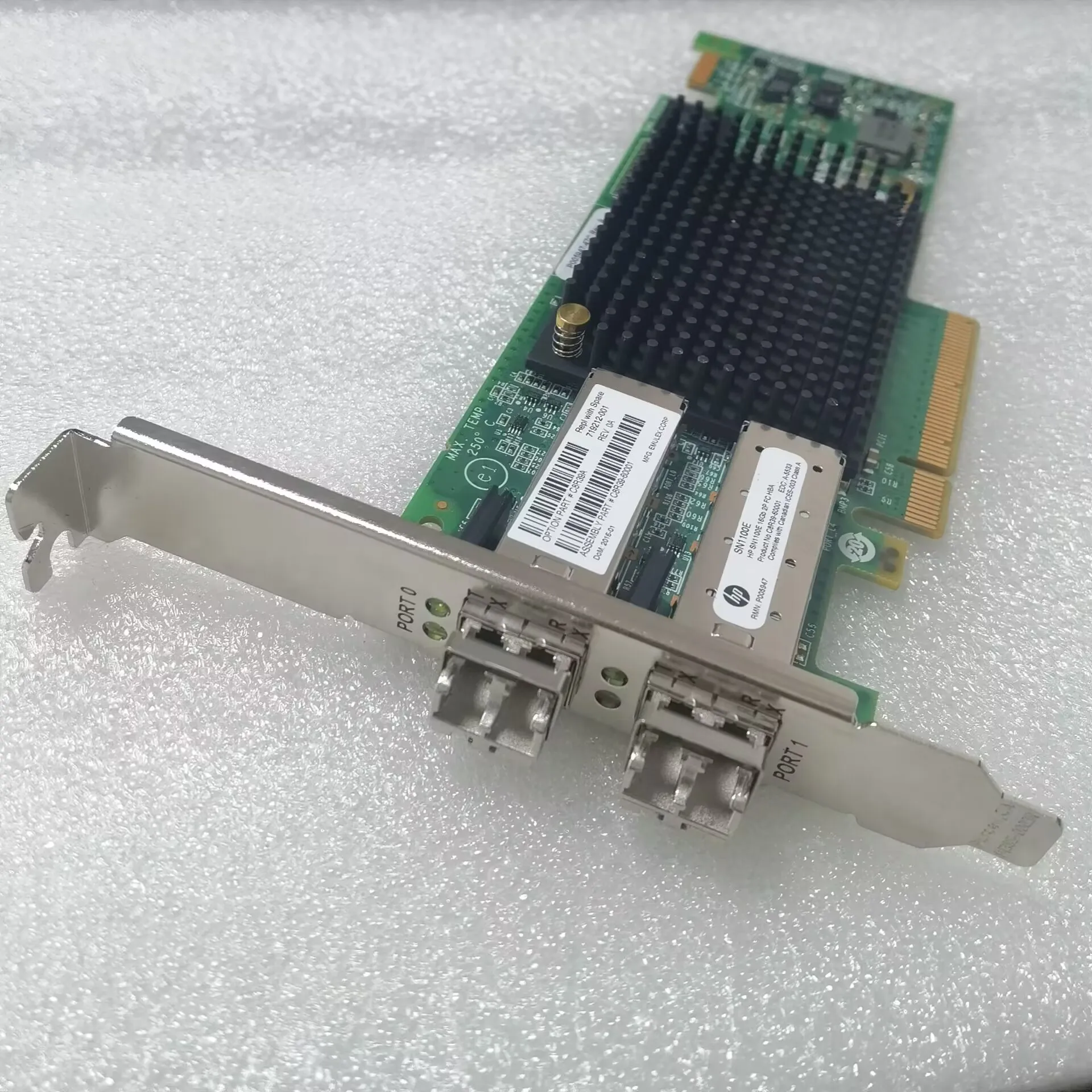 Original disassembly HP C8R39A SN1100E 719212-001 16GB 2P dual-port HBA fiber card
Original disassembly HP C8R39A SN1100E 719212-001 16GB 2P dual-port HBA fiber card