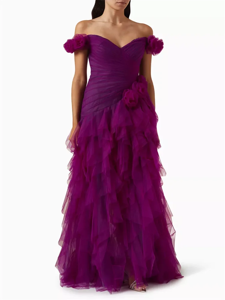 New Arrival Off Shoulder Neckline Stretch Crepe A-Line Evening Dress Elegant Back Zipper Floor Length Ruffle Trim Gown For Women
New Arrival Off Shoulder Neckline Stretch Crepe A-Line Evening Dress Elegant Back Zipper Floor Length Ruffle Trim Gown For Women