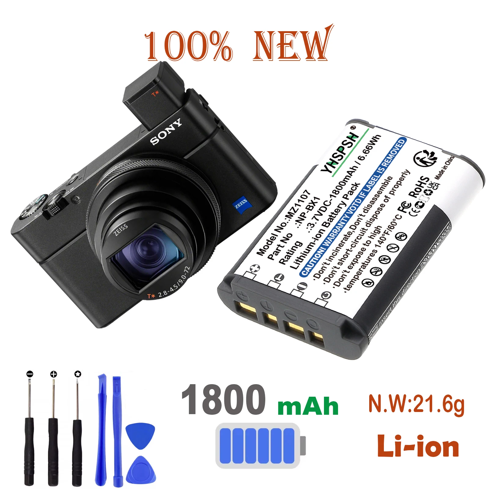 1800mAh Camera Battery For Sony NP-BX1 Cyber-shot DSC-RX100/B,DSC-RX1,DSC-HX300,DSC-WX300,DSC-HX50V,DSC-RX1R HDR-AS10 HDR-AS15
1800mAh Camera Battery For Sony NP-BX1 Cyber-shot DSC-RX100/B,DSC-RX1,DSC-HX300,DSC-WX300,DSC-HX50V,DSC-RX1R HDR-AS10 HDR-AS15