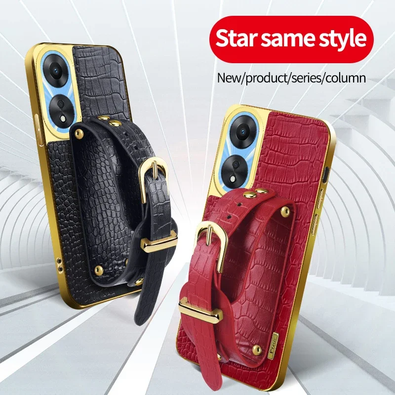 Shockproof Crocodile Leather Phone Case Wrist Strap For OPPO F21S F27 F23 F25 Pro 4G 5G Wristband Holder Stand Soft Cover Cases
Shockproof Crocodile Leather Phone Case Wrist Strap For OPPO F21S F27 F23 F25 Pro 4G 5G Wristband Holder Stand Soft Cover Cases