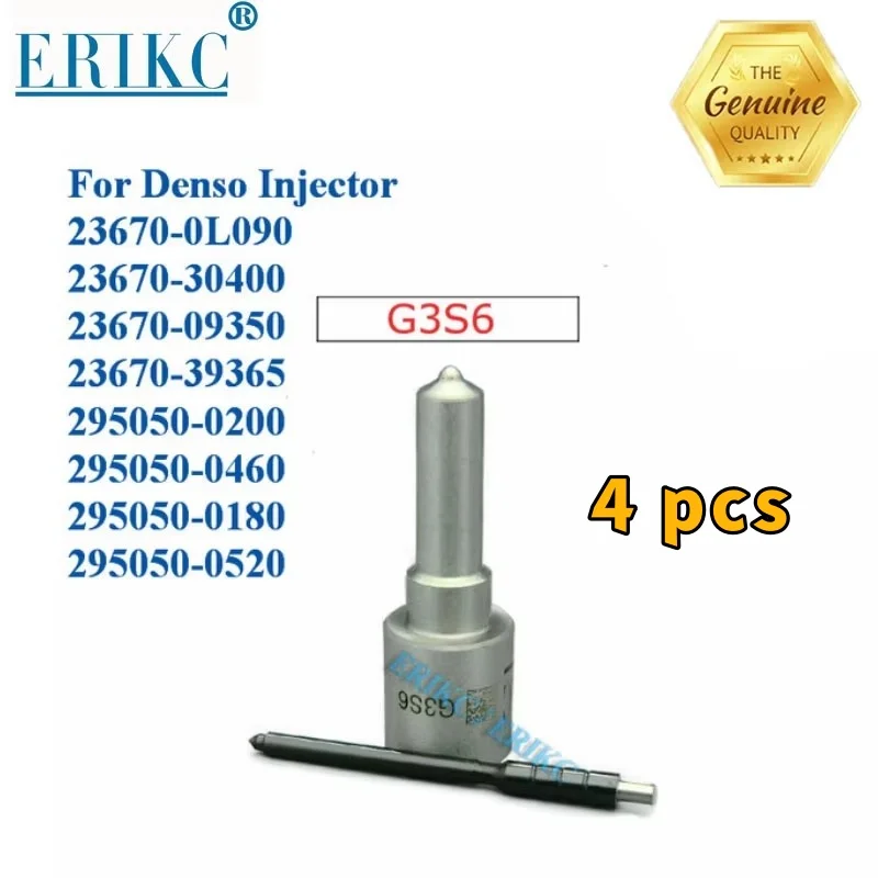 4pcs G3S6 Auto Common Rail Fuel Injector Pump Parts Diesel Injector Nozzle G3S6 for Injection 23670-0L090 / 23670-30400
4pcs G3S6 Auto Common Rail Fuel Injector Pump Parts Diesel Injector Nozzle G3S6 for Injection 23670-0L090 / 23670-30400