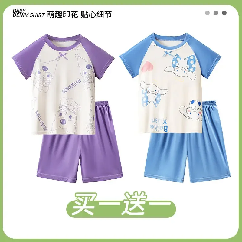 2pcs My Melody Anime Kawaii Sanrio Baby Clothes Pajamas Summer Cute Cinnamoroll Kuromi Short Sleeved Shirt Pants Gifts for Kids
2pcs My Melody Anime Kawaii Sanrio Baby Clothes Pajamas Summer Cute Cinnamoroll Kuromi Short Sleeved Shirt Pants Gifts for Kids