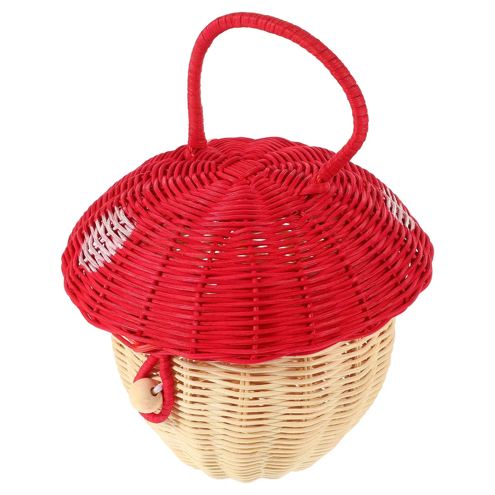 Rattan Mushroom Handbag Decor Cute Wicker Basket Bag Kids Photo Prop Storage Candy Halloween Shopping
Rattan Mushroom Handbag Decor Cute Wicker Basket Bag Kids Photo Prop Storage Candy Halloween Shopping