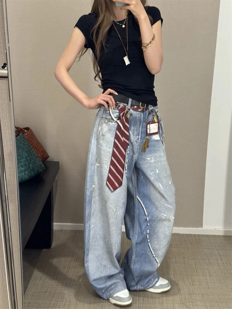 Slimming Effect Wide Leg Jeans Women's Loose Fit High Waist Cotton Casual Pants Comfortable Breathable Stretch Denim Trousers
Slimming Effect Wide Leg Jeans Women's Loose Fit High Waist Cotton Casual Pants Comfortable Breathable Stretch Denim Trousers