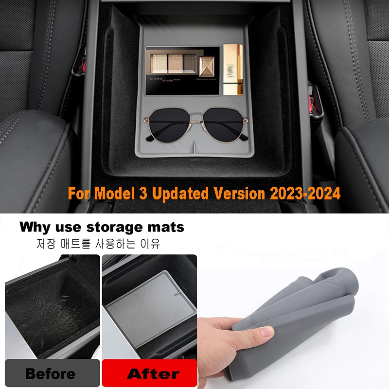 For Model 3 Updated Version 2023-2024 Armrest Box Lower Storage Silicone Pad Interior Storage Mats Dustproof Car Accessories
For Model 3 Updated Version 2023-2024 Armrest Box Lower Storage Silicone Pad Interior Storage Mats Dustproof Car Accessories