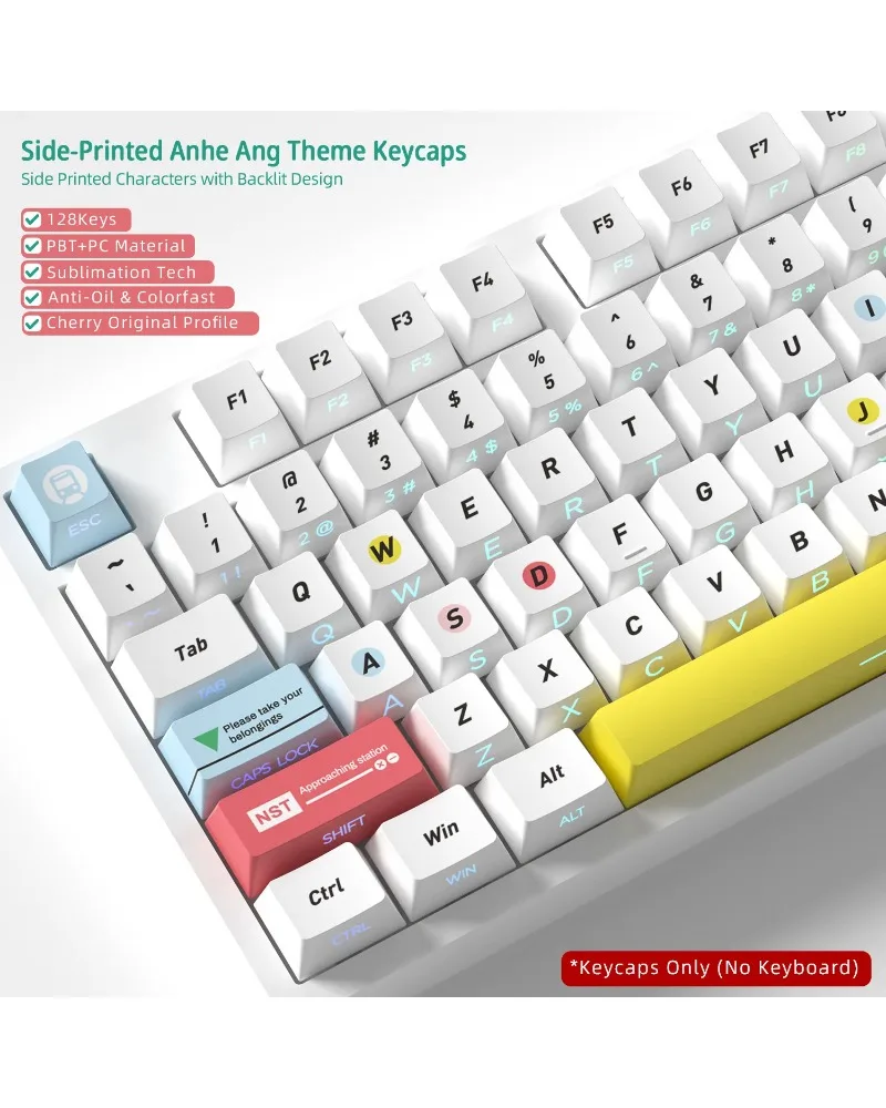 128 Keys Side Engraved Transparent Subway Theme PBT Keycaps Five-Sided Sublimation Small Full Set For Mechanical Keyboard
128 Keys Side Engraved Transparent Subway Theme PBT Keycaps Five-Sided Sublimation Small Full Set For Mechanical Keyboard