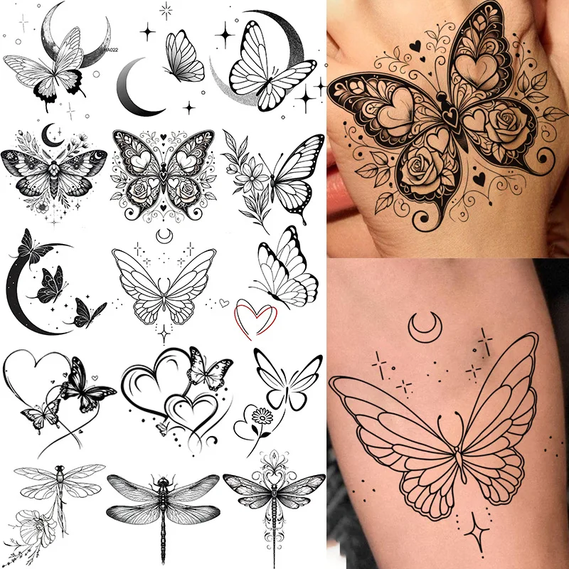 Butterfly Crescent Moon Temporary Tattoo Stickers Waterproof Non Toxic Durable Easy Apply for Hand Back
Butterfly Crescent Moon Temporary Tattoo Stickers Waterproof Non Toxic Durable Easy Apply for Hand Back