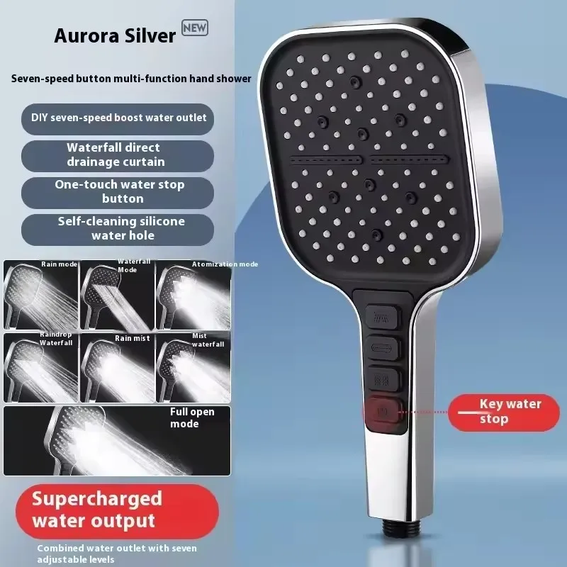 1 шт., насадка для душа с наддувом и дождевой насадкой, семискоростная регулируемая многофункциональная домашняя насадка для душа с большим потоком, аксессуары для ванной комнаты
1 шт., насадка для душа с наддувом и дождевой насадкой, семискоростная регулируемая многофункциональная домашняя насадка для душа с большим потоком, аксессуары для ванной комнаты