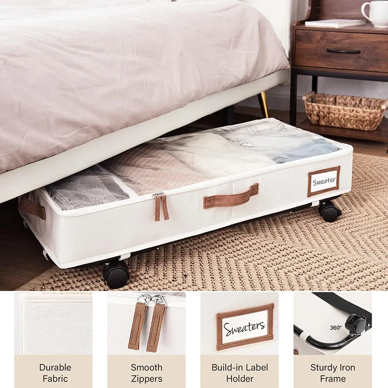 2-Pack Storage Boxes with Wheels - Large Capacity for Clothes, Blankets & Under Bed Storage - Foldable & Portable
2-Pack Storage Boxes with Wheels - Large Capacity for Clothes, Blankets & Under Bed Storage - Foldable & Portable