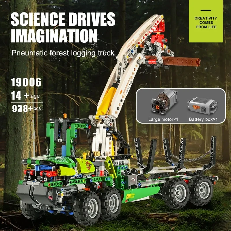 MOC Technical Bricks Pneumatic Forest Machine Logging Truck Building Blocks Set Engineering Vehicle Constructor for Kids Adults
MOC Technical Bricks Pneumatic Forest Machine Logging Truck Building Blocks Set Engineering Vehicle Constructor for Kids Adults