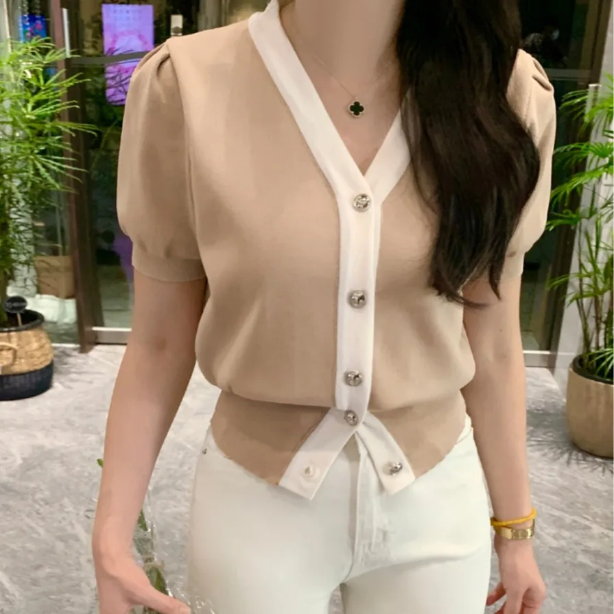Fashionable Versatile Korean Style Short Sleeve V-Neck Knitted Open Cardigan Summer 2026 Women's Premium Quality Slim Fit Kni...
Fashionable Versatile Korean Style Short Sleeve V-Neck Knitted Open Cardigan Summer 2026 Women's Premium Quality Slim Fit Kni...