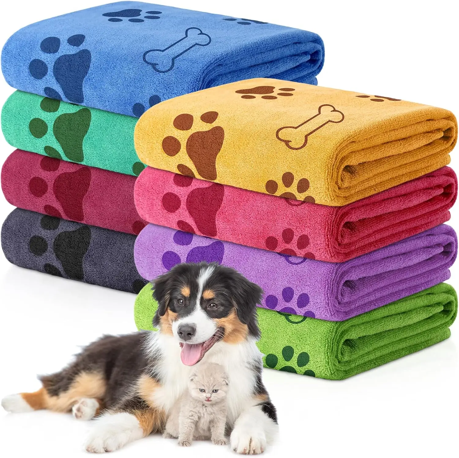 8 Pack Microfiber Dog Towels, 40x24 Inch, Fast Drying Absorbent for Medium Pets
8 Pack Microfiber Dog Towels, 40x24 Inch, Fast Drying Absorbent for Medium Pets