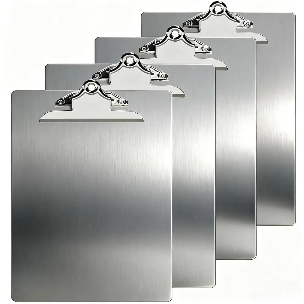 4 Pack Metal Clipboard, 12.5 x 9 Inch Heavy Duty Aluminum Clipboard, Contractor Clip Board with Low Profile Clip, A4 Letter S
4 Pack Metal Clipboard, 12.5 x 9 Inch Heavy Duty Aluminum Clipboard, Contractor Clip Board with Low Profile Clip, A4 Letter S