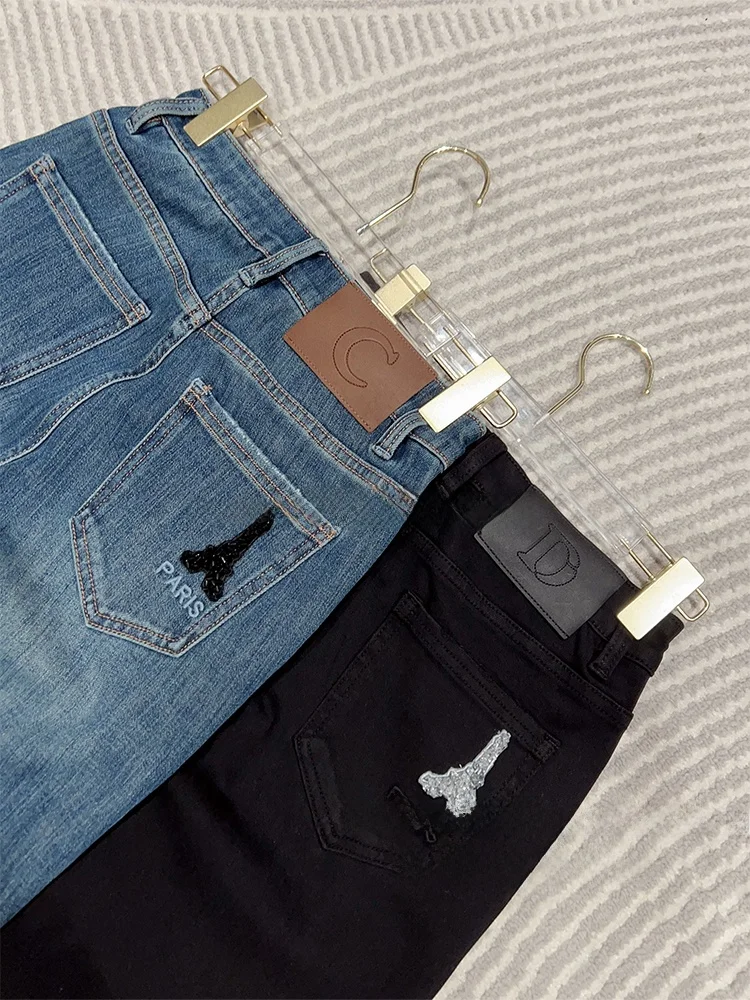 Джинсовые брюки Paris Tower с бисером, прямые брюки с высокой талией, женские джинсы премиум-класса, всесезонные длинные брюки
Джинсовые брюки Paris Tower с бисером, прямые брюки с высокой талией, женские джинсы премиум-класса, всесезонные длинные брюки