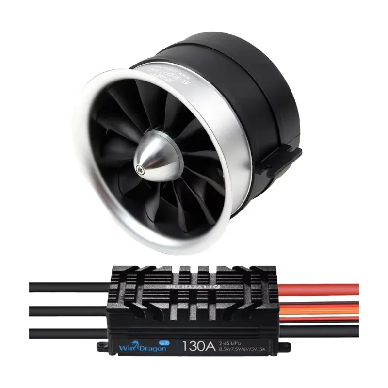 EDF 90mm 12 Blade Semi Metallic Ducted Fan 6S 1550KV 3.7kg Thrust for RC Jet Aircraft System
EDF 90mm 12 Blade Semi Metallic Ducted Fan 6S 1550KV 3.7kg Thrust for RC Jet Aircraft System