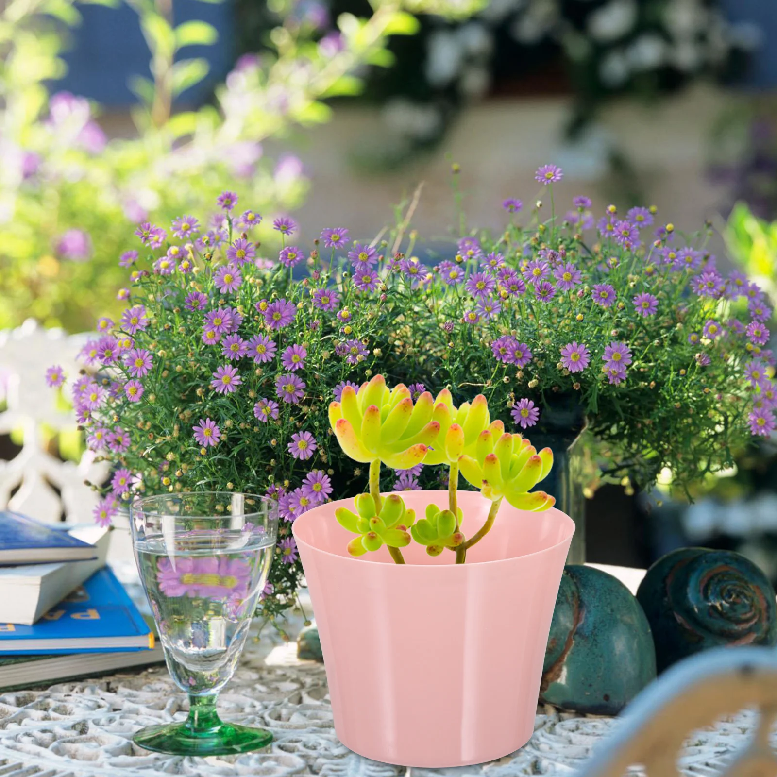 3pcs Self-Watering Flower Pot Pink Glass Indoor Planter Double Layer Design with Cotton Rope for Outdoor Plants Water-Absorbent
3pcs Self-Watering Flower Pot Pink Glass Indoor Planter Double Layer Design with Cotton Rope for Outdoor Plants Water-Absorbent