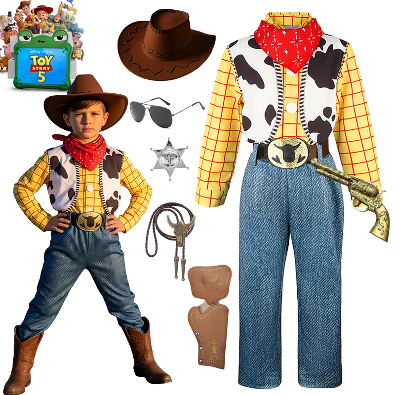 Toy Story 5 Woody CowBoy Costume for Kids Boys 4 Piece Top+Pants+Scarf+Belt Sets for Halloween Birthday Cosplay Party Clothes
Toy Story 5 Woody CowBoy Costume for Kids Boys 4 Piece Top+Pants+Scarf+Belt Sets for Halloween Birthday Cosplay Party Clothes