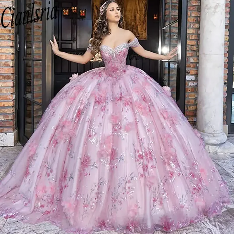 Розовые 3D цветы с блестками и аппликациями, кружевные платья Quinceanera, бальное платье с открытыми плечами, сладкий 15, мексиканский индивидуальный заказ
Розовые 3D цветы с блестками и аппликациями, кружевные платья Quinceanera, бальное платье с открытыми плечами, сладкий 15, мексиканский индивидуальный заказ
