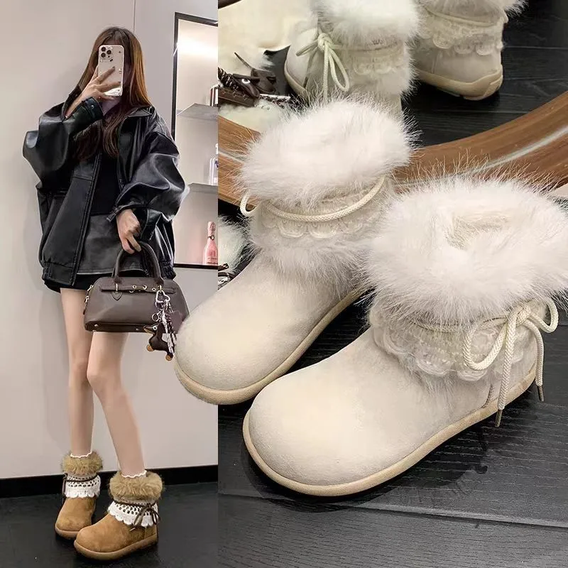 Женские зимние ботинки с кружевной отделкой, новинка зимы 2024, теплые зимние ботильоны на нескользящей подошве с плюшевой флисовой подкладкой, школьная обувь
Женские зимние ботинки с кружевной отделкой, новинка зимы 2024, теплые зимние ботильоны на нескользящей подошве с плюшевой флисовой подкладкой, школьная обувь