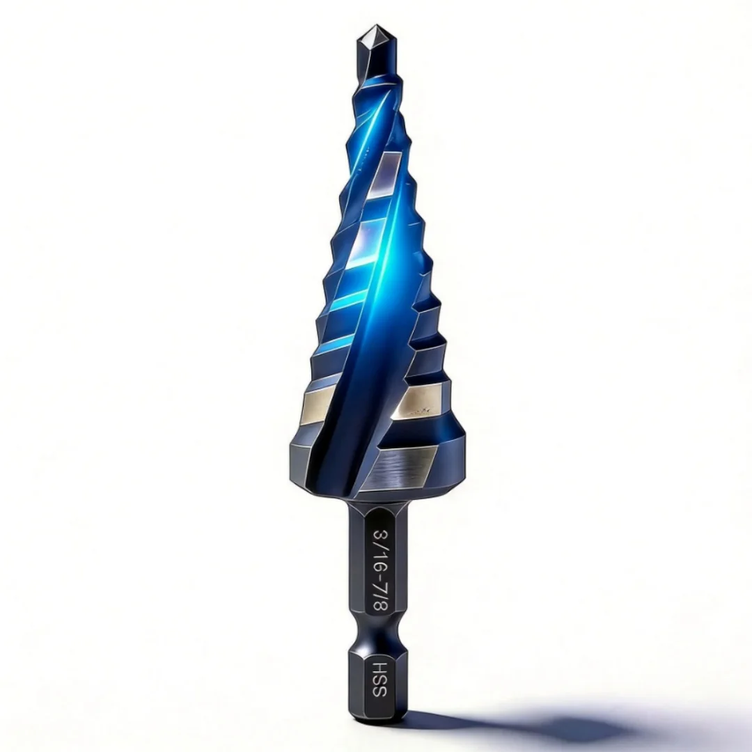Cobalt HSS 6542 4 Spiral Flute Step Drill Bit 3/16" -7/8"Step Drill Metal Woodworking Hole Opener Pagoda Drill 1/4"Hex Shank
Cobalt HSS 6542 4 Spiral Flute Step Drill Bit 3/16" -7/8"Step Drill Metal Woodworking Hole Opener Pagoda Drill 1/4"Hex Shank