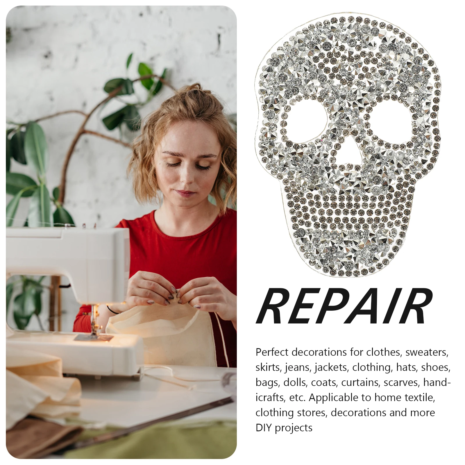 5pcs Iron On Skull Decor Hot Drill Applique Embroidered Patches For Clothes Jeans Bags Multi Function Back Patches Sewing
5pcs Iron On Skull Decor Hot Drill Applique Embroidered Patches For Clothes Jeans Bags Multi Function Back Patches Sewing