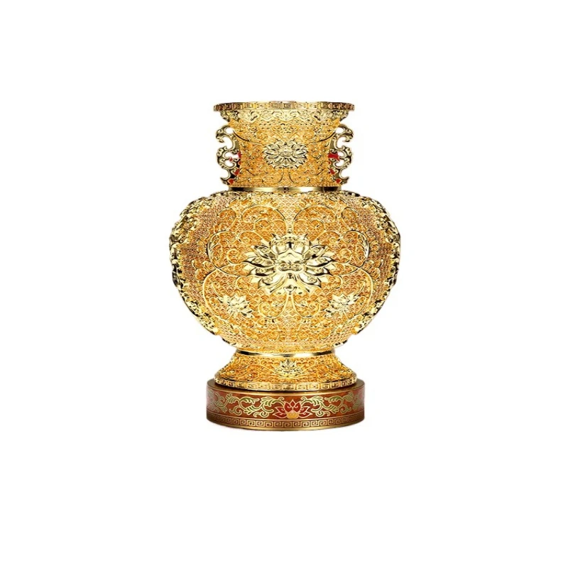 Copper Lotus Year Ruyi Flower Silk Vase Living Room Entrance Decorative Ornament Chinese Art High-end Gift
Copper Lotus Year Ruyi Flower Silk Vase Living Room Entrance Decorative Ornament Chinese Art High-end Gift