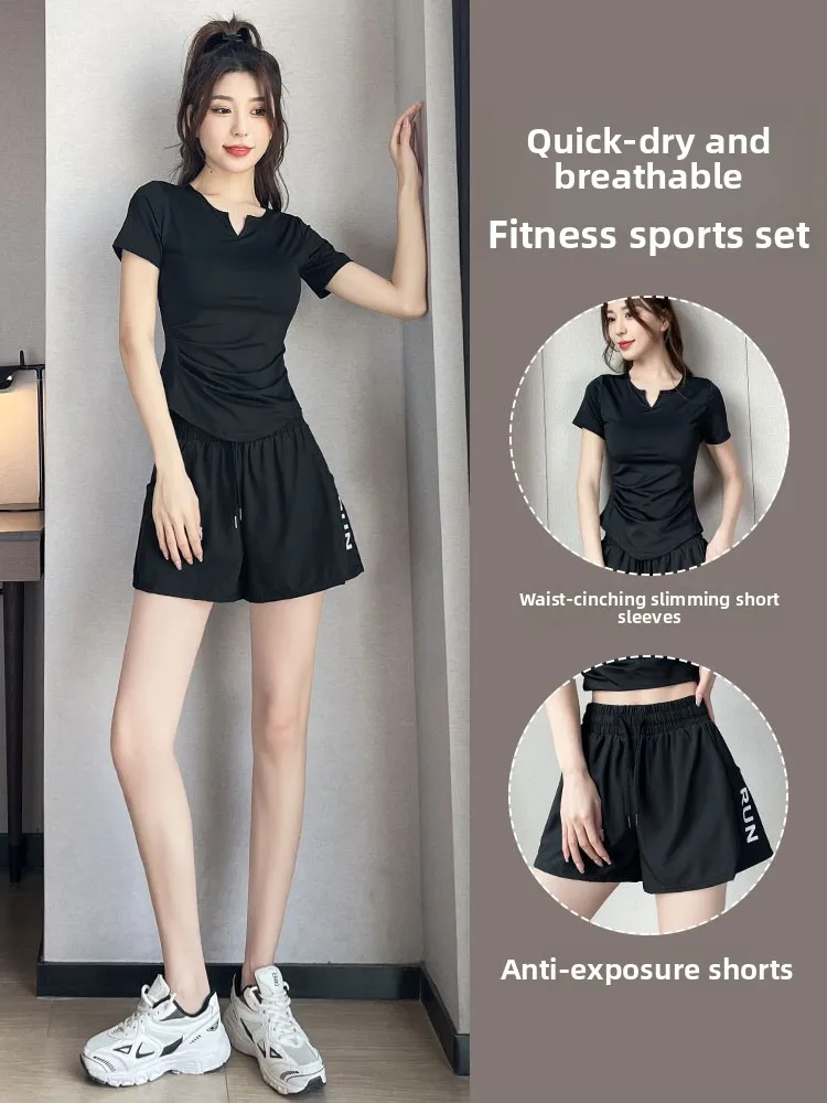 Women's Casual Sports Set Summer 2024 New Running Quick Dry Fitness Clothes Morning Run Yoga Short Sleeve Shorts Trendy
Women's Casual Sports Set Summer 2024 New Running Quick Dry Fitness Clothes Morning Run Yoga Short Sleeve Shorts Trendy