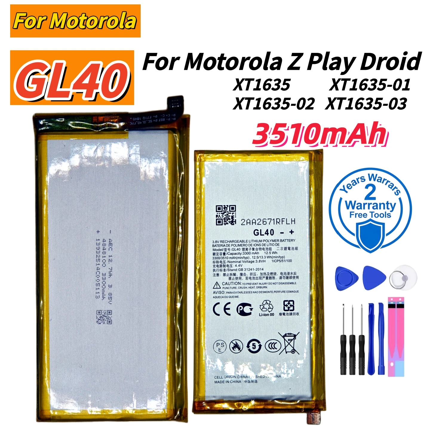 Brand New GL40 3510mAh Battery For Motorola Z Play Droid XT1635 XT1635-01 XT1635-02 XT1635-03 Mobile phone Batteries+Tools
Brand New GL40 3510mAh Battery For Motorola Z Play Droid XT1635 XT1635-01 XT1635-02 XT1635-03 Mobile phone Batteries+Tools