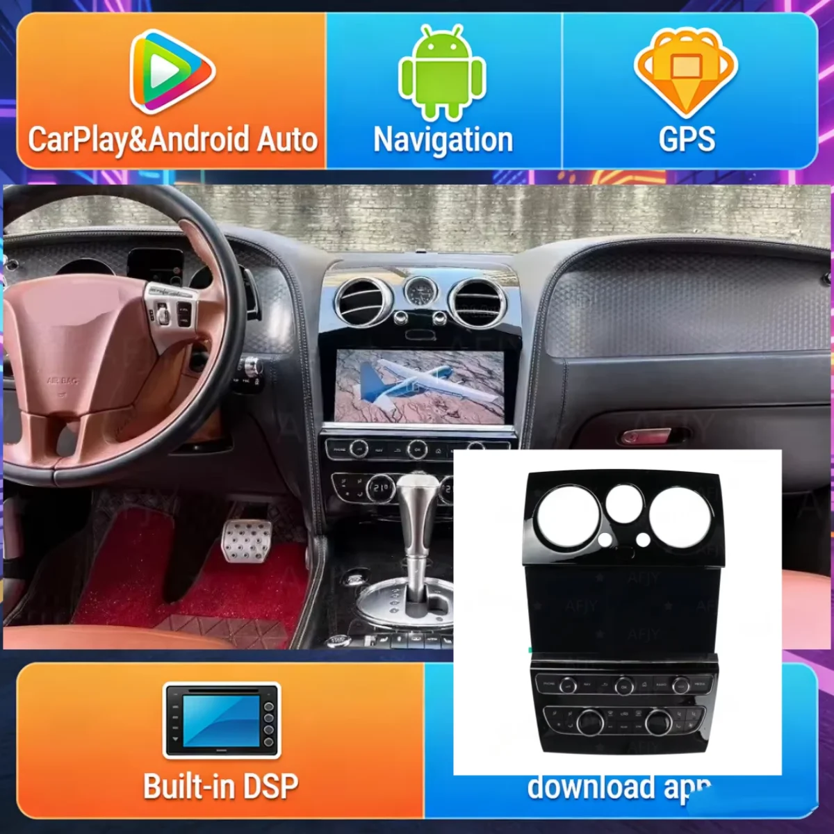 Android Touch For Bentley Continental GT Flying Spur 2004 -2015 Carplay Car Radio Stereo Video Player Multimedia Navigation GPS
Android Touch For Bentley Continental GT Flying Spur 2004 -2015 Carplay Car Radio Stereo Video Player Multimedia Navigation GPS