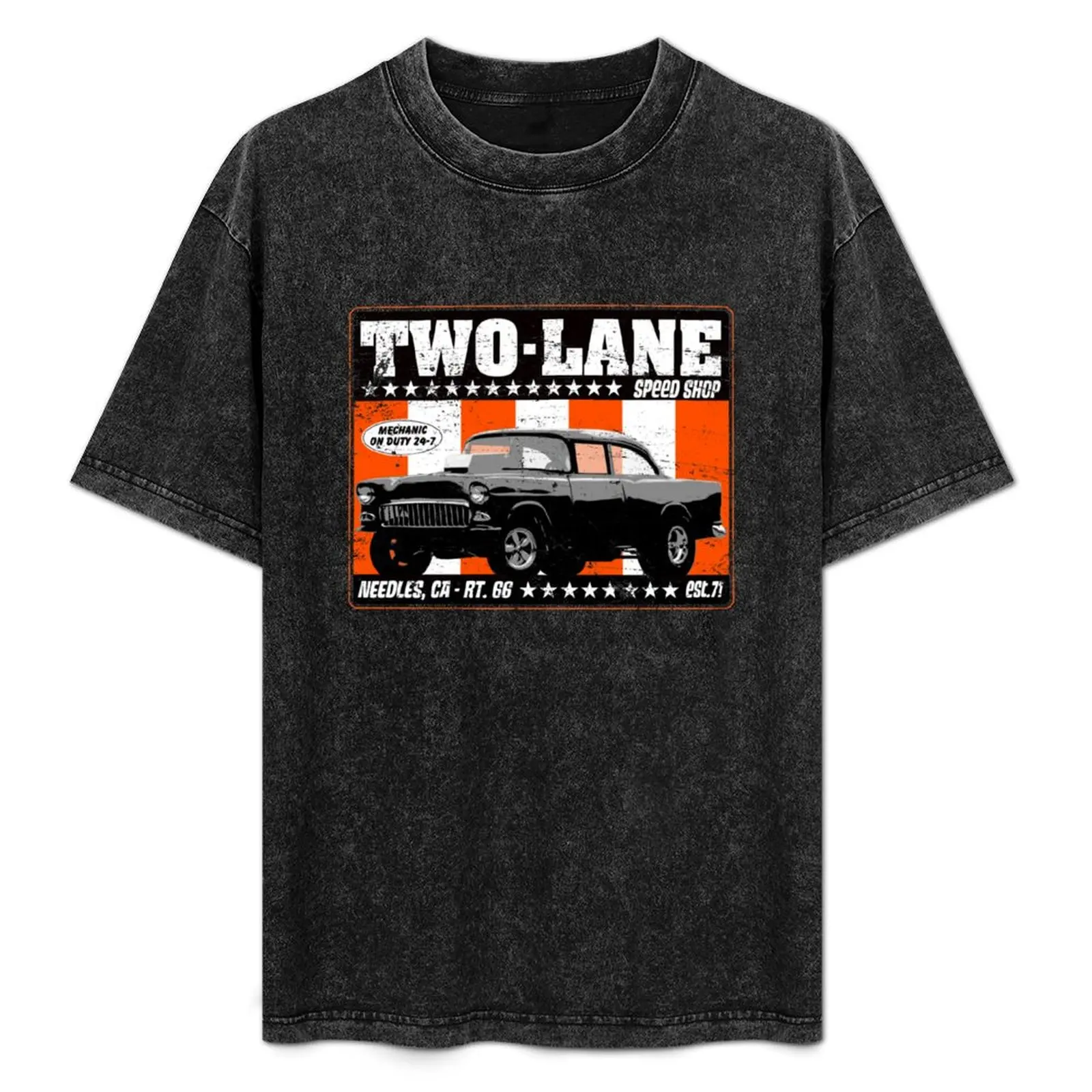 Two-Lane Speed Shop T-Shirt Summer Print Short Sleeve Tee
Two-Lane Speed Shop T-Shirt Summer Print Short Sleeve Tee