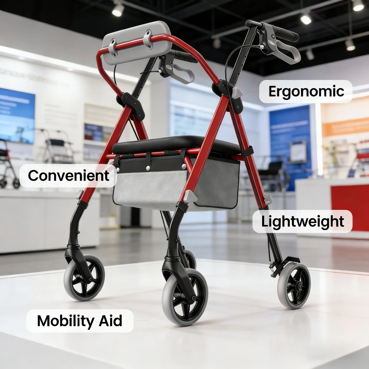 Brand walker for the elderly, gift for middle-aged, 60-80 years old, with seat rollers, max. 350 lbs, with seat and backrest
Brand walker for the elderly, gift for middle-aged, 60-80 years old, with seat rollers, max. 350 lbs, with seat and backrest