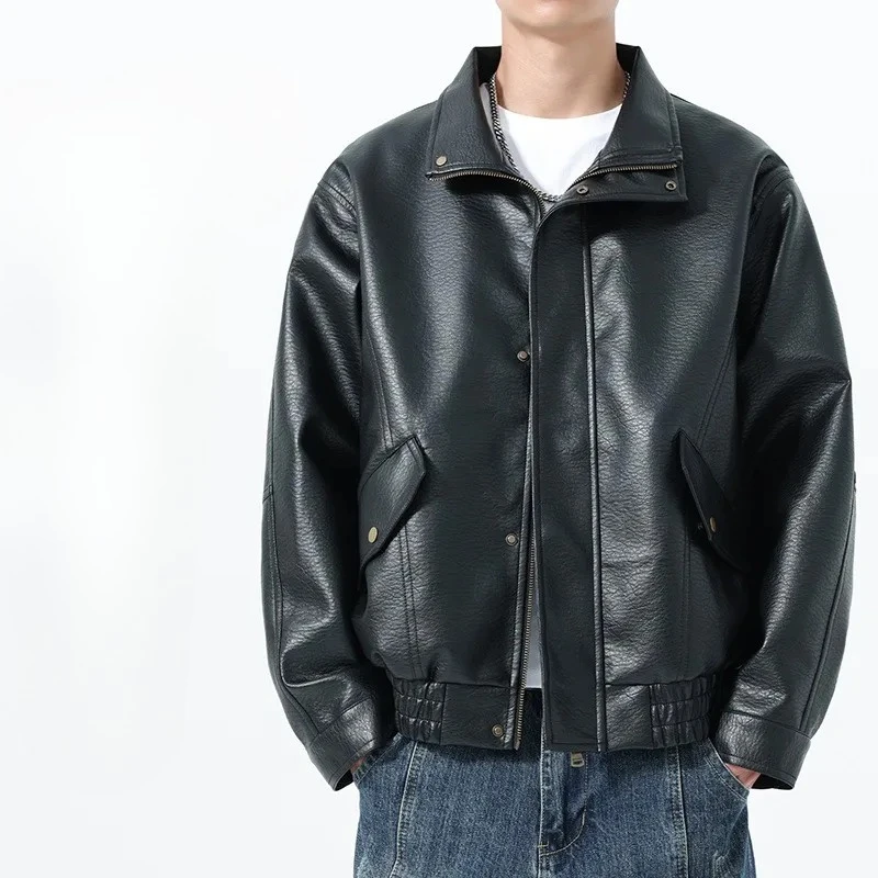 2025 Casual high-quality leather jacket for men in autumn loose fit PU leather retro collar motorcycle style casual and stylish
2025 Casual high-quality leather jacket for men in autumn loose fit PU leather retro collar motorcycle style casual and stylish