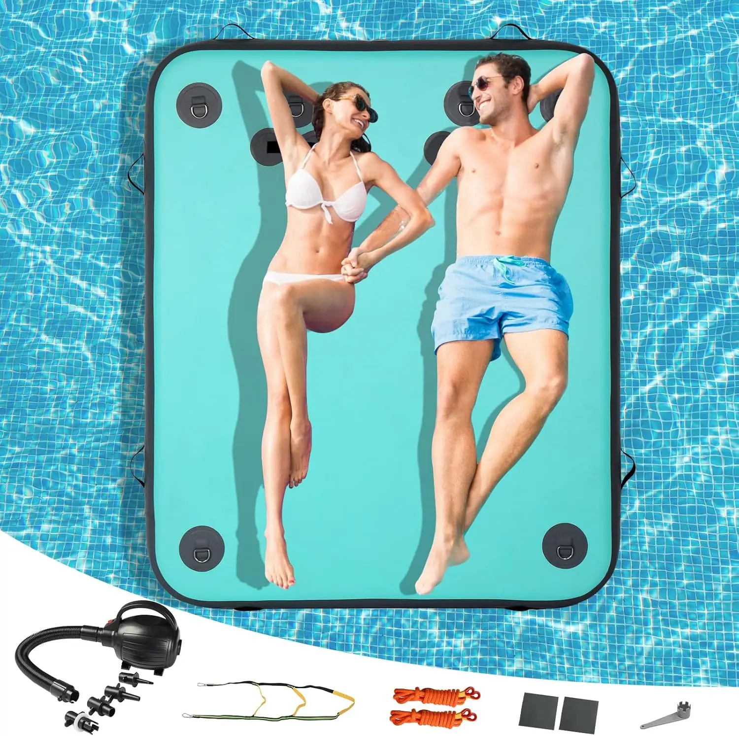 Inflatable Floating Dock, Heavy-Duty Water Inflatable Raft with Pump & Ladder for Pool Lake, Air Platform Float Island
Inflatable Floating Dock, Heavy-Duty Water Inflatable Raft with Pump & Ladder for Pool Lake, Air Platform Float Island