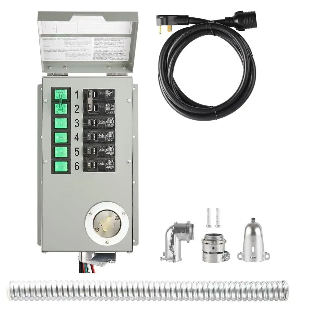 Transer Switch 6-Circuits 120/240V 30A Non-Automatic Power Transer Kit
Transer Switch 6-Circuits 120/240V 30A Non-Automatic Power Transer Kit