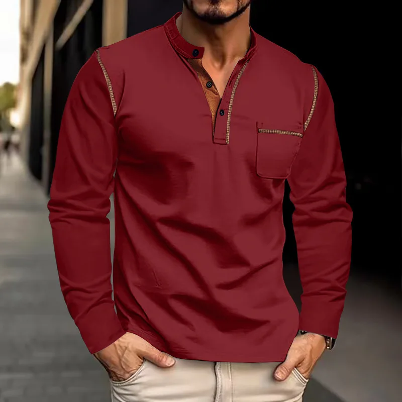Long Sleeves T-Shirts Male Tee Tops Men Underwear Half Button European Daily Basic Tshirts Man Clothing Under Shirts
Long Sleeves T-Shirts Male Tee Tops Men Underwear Half Button European Daily Basic Tshirts Man Clothing Under Shirts