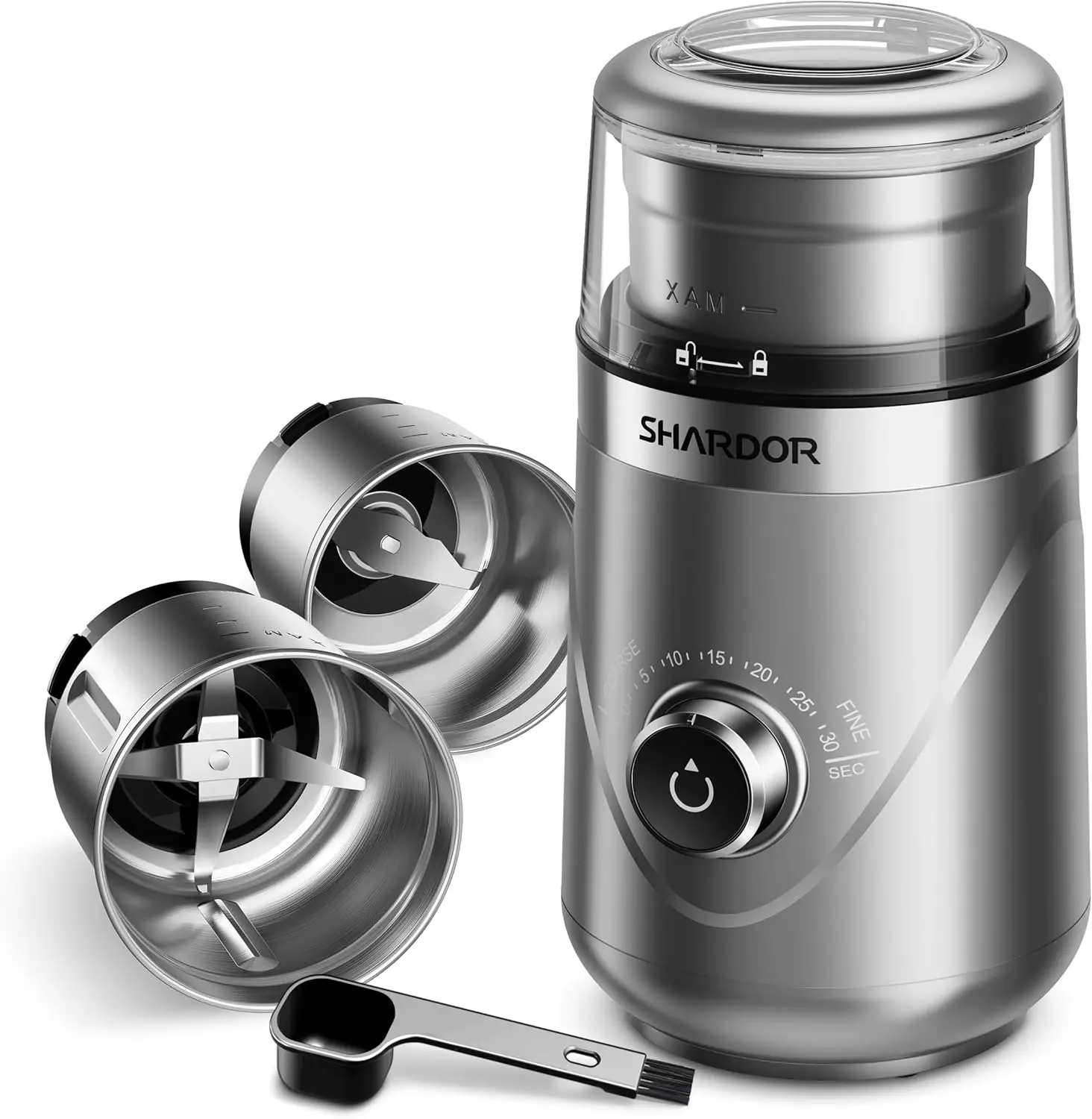 Electric Super Silent Blade Coffee Grinder, Timed Grind Control Rotary Knob, Adjustable Coarse to Fine for Coffee Beans,
Electric Super Silent Blade Coffee Grinder, Timed Grind Control Rotary Knob, Adjustable Coarse to Fine for Coffee Beans,