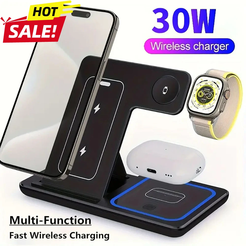 30W LED Wireless Charger Stand 3 in 1 Foldable Wireless Charger For iPhone 16 15 Pro Max iWatch 8 7 Airpods Charge Dock Station
30W LED Wireless Charger Stand 3 in 1 Foldable Wireless Charger For iPhone 16 15 Pro Max iWatch 8 7 Airpods Charge Dock Station